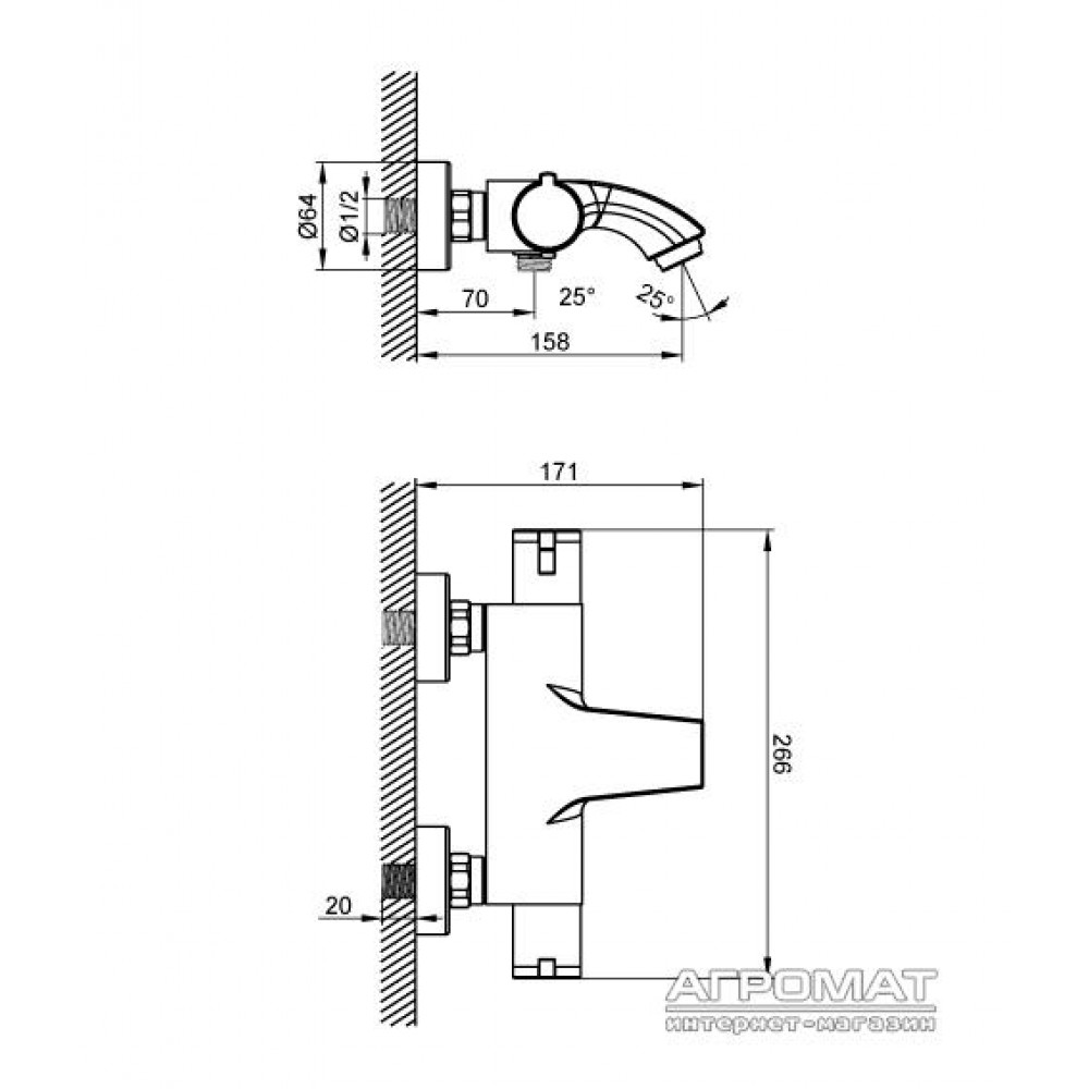 Смеситель для ванны Devit Ecotherm 67033TJW4