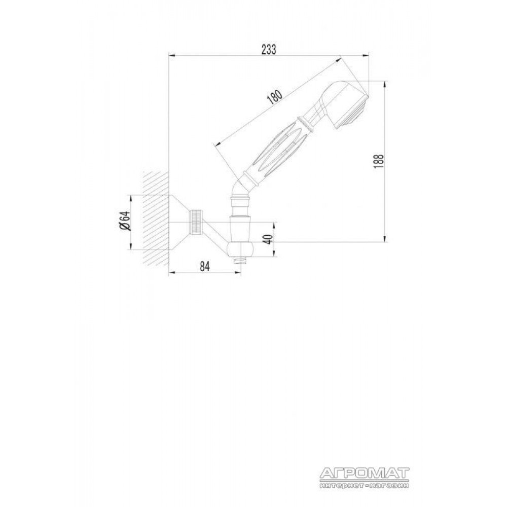 Душевой комплект Devit Retro 1304127HSB