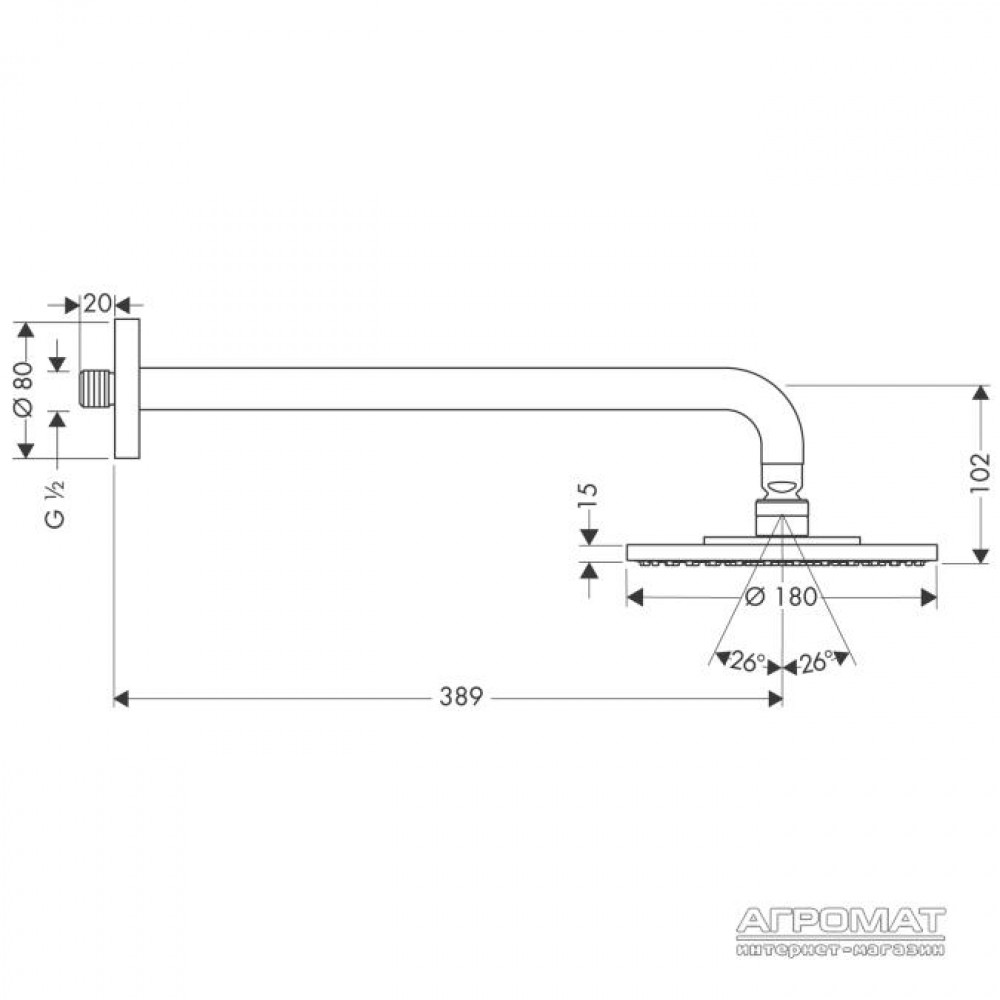 Верхний душ Hansgrohe Raindance S 27468000