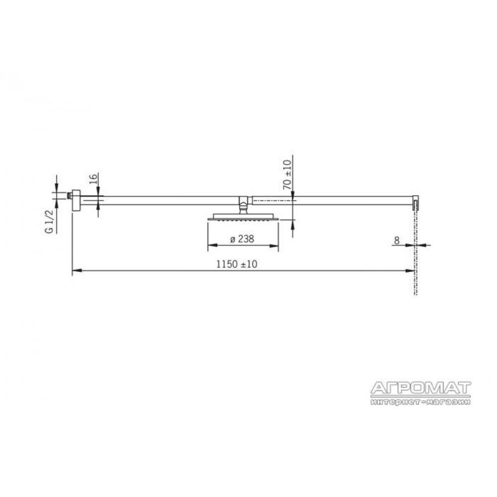 Верхний душ Oras Alessi 8592 для душевой кабины