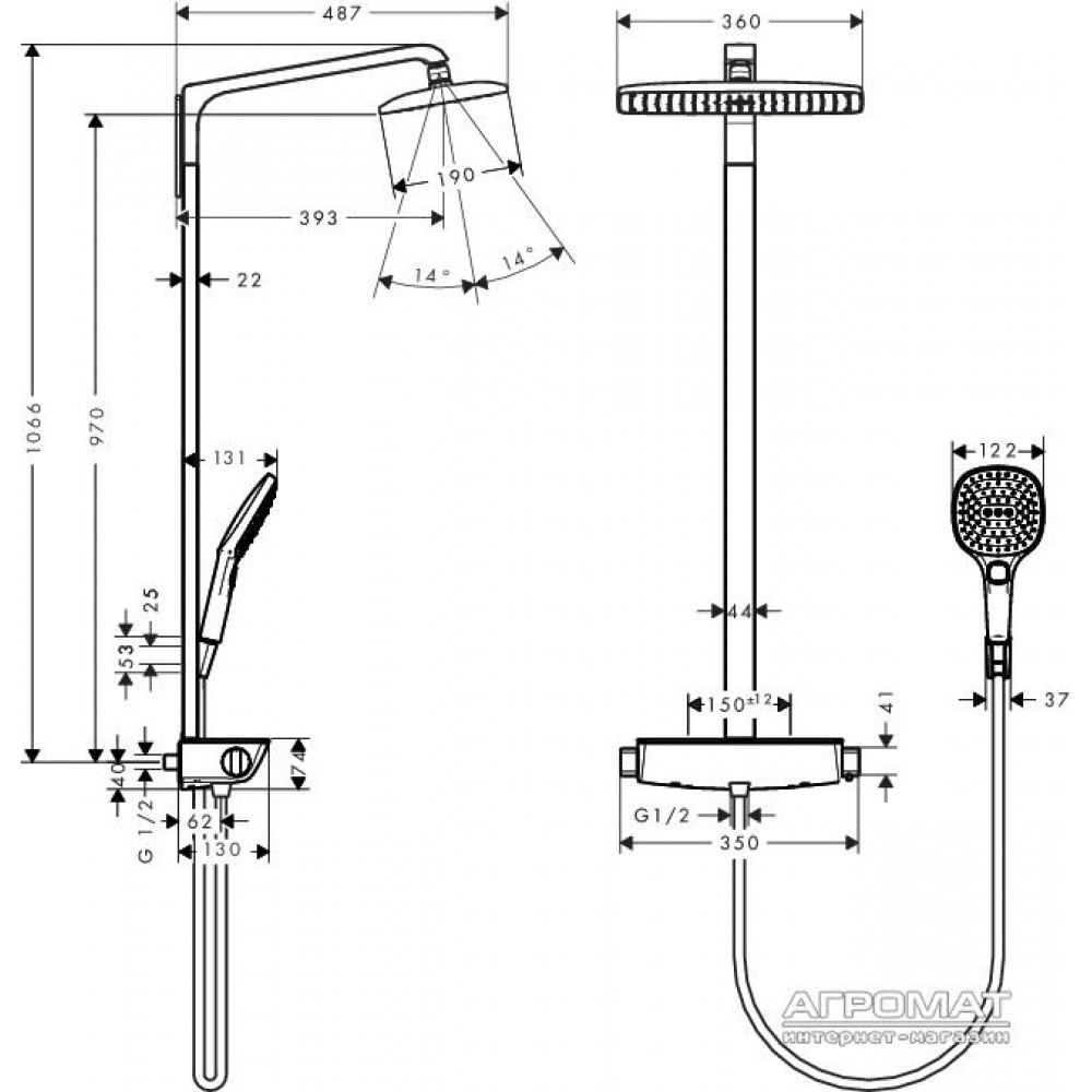 Душевая система Hansgrohe Select 27112000