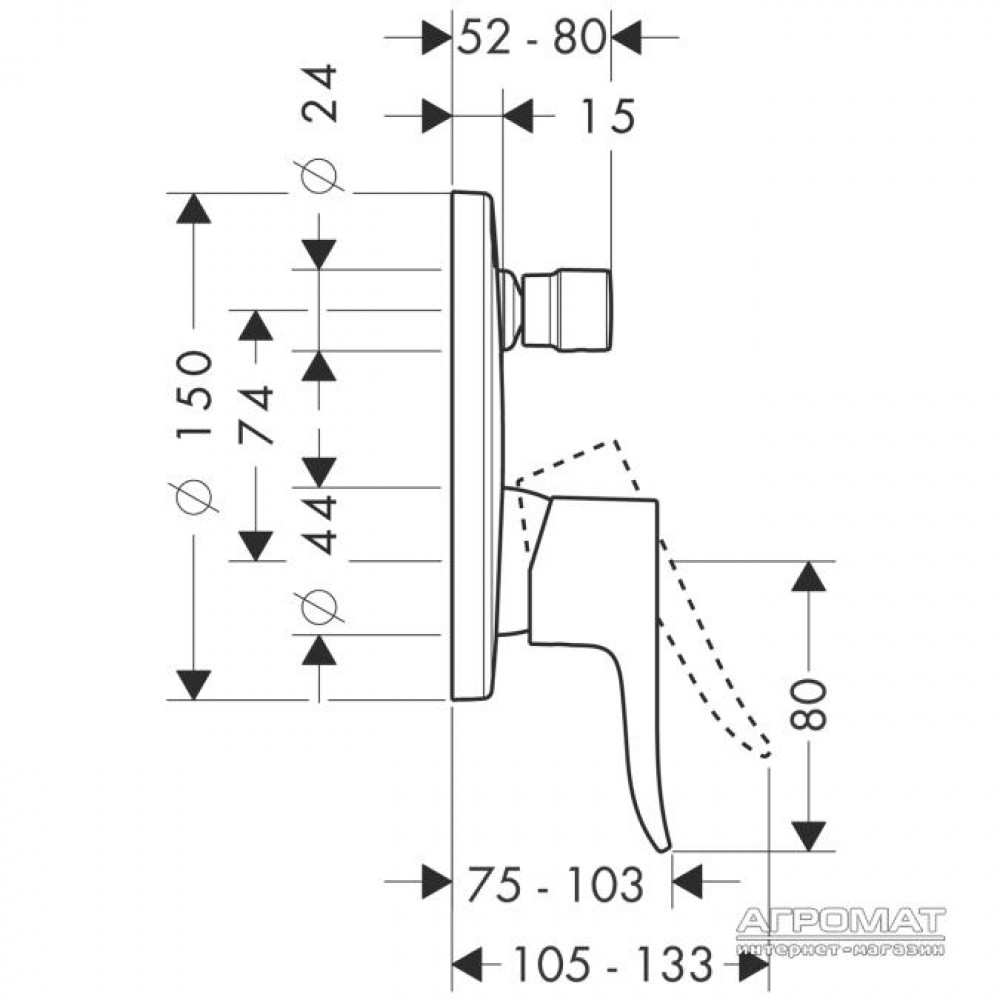 Наружная часть Hansgrohe Metris 31493000