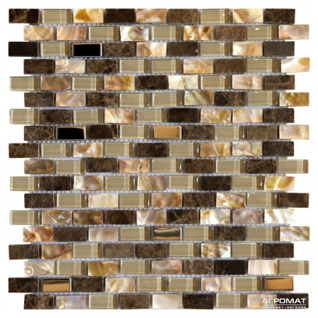 Мозаика Mozaico de LUX T-MOS SEASHELL BROWN (15x30)