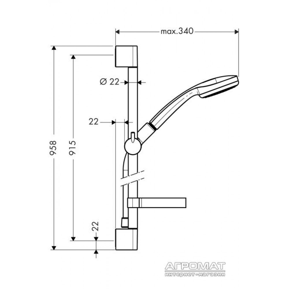 Душевой комплект Hansgrohe Croma 27724000