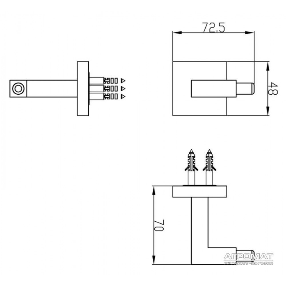Крючок Devit Quadro 09030CH