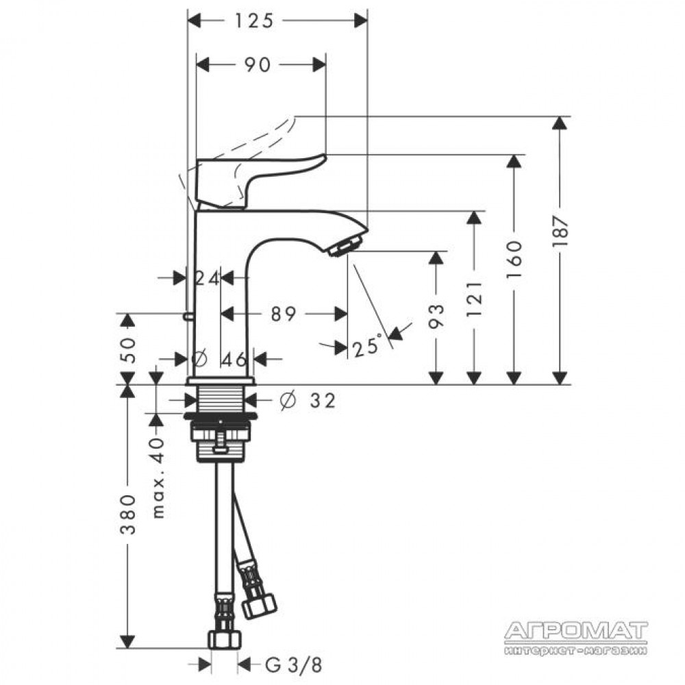 Смеситель для раковины Hansgrohe Metris 31088000