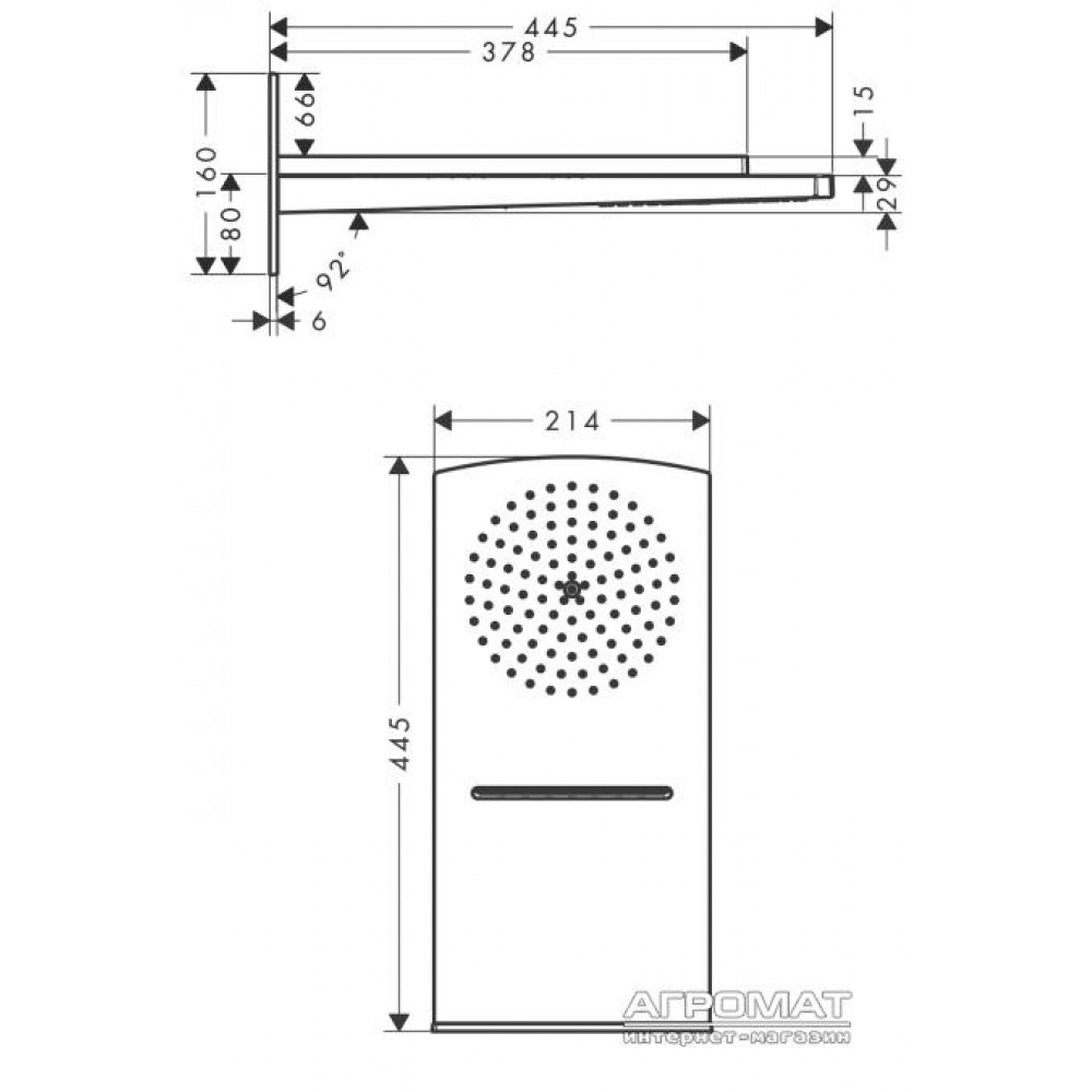 Верхний душ Hansgrohe Raindance 28433400
