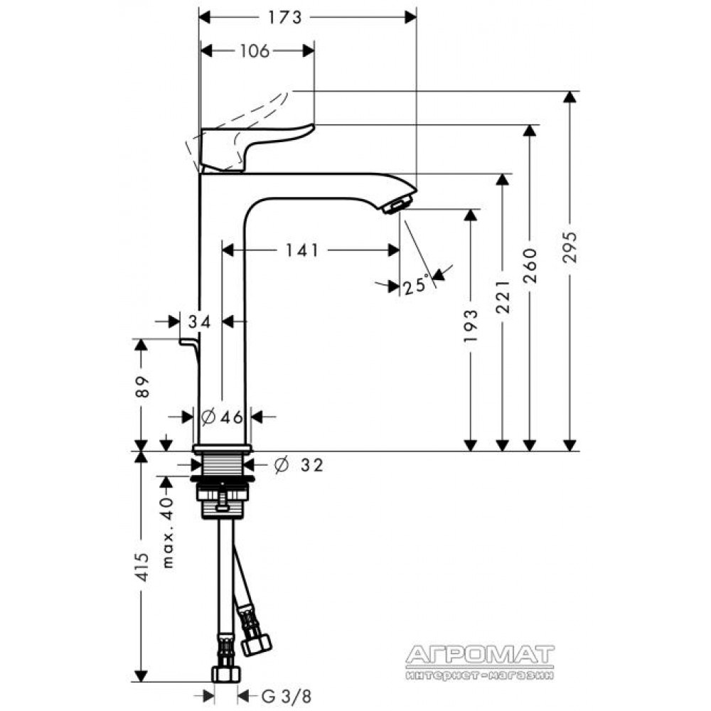 Смеситель для раковины Hansgrohe Metris 31183000