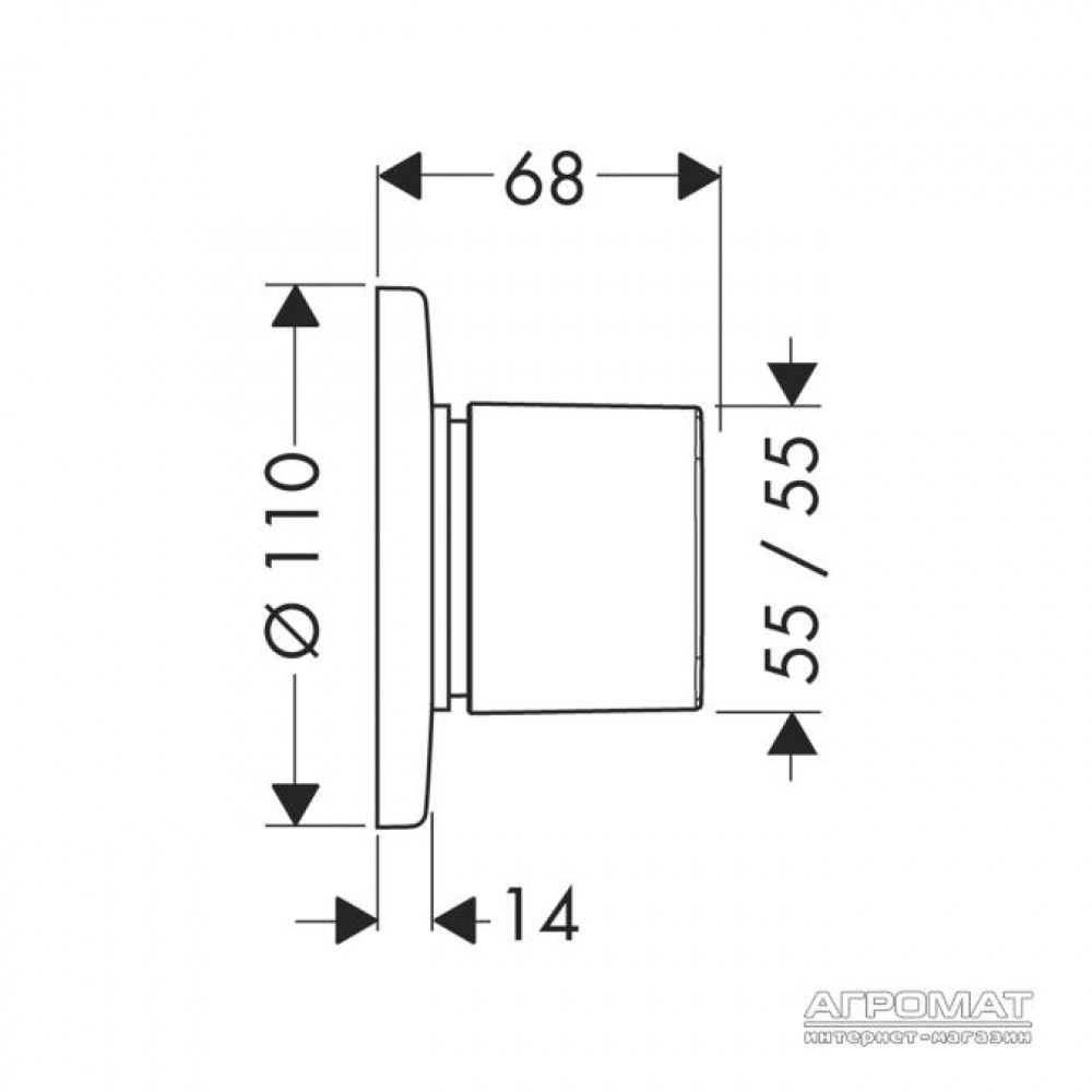 Наружная часть Hansgrohe Metris 31634000 Переключатель