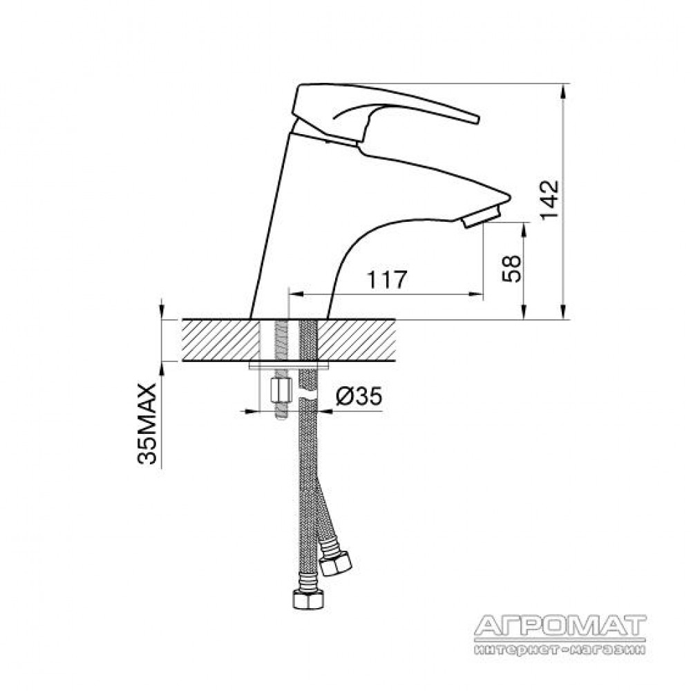 Смеситель для раковины Devit Comfort 16223123P