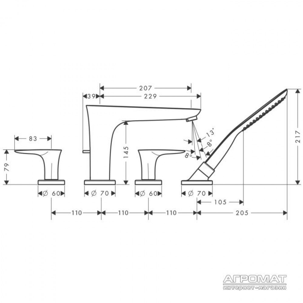 Наружная часть Hansgrohe PuraVida 15446000