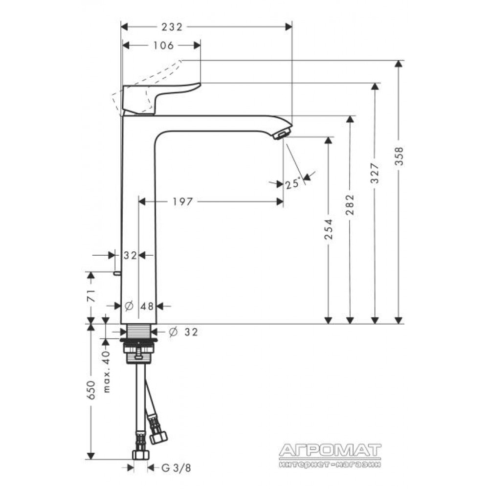 Смеситель для раковины Hansgrohe Metris 31082000