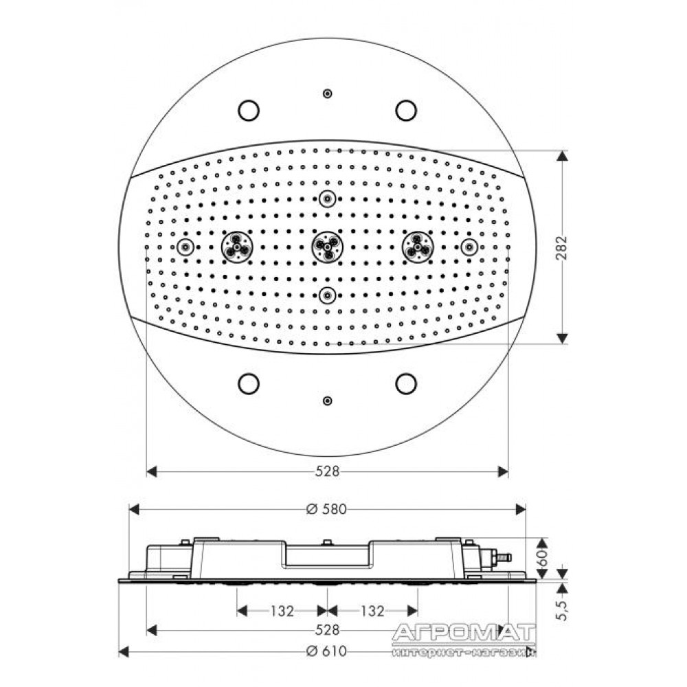 Верхний душ Hansgrohe Rainmaker 26117000