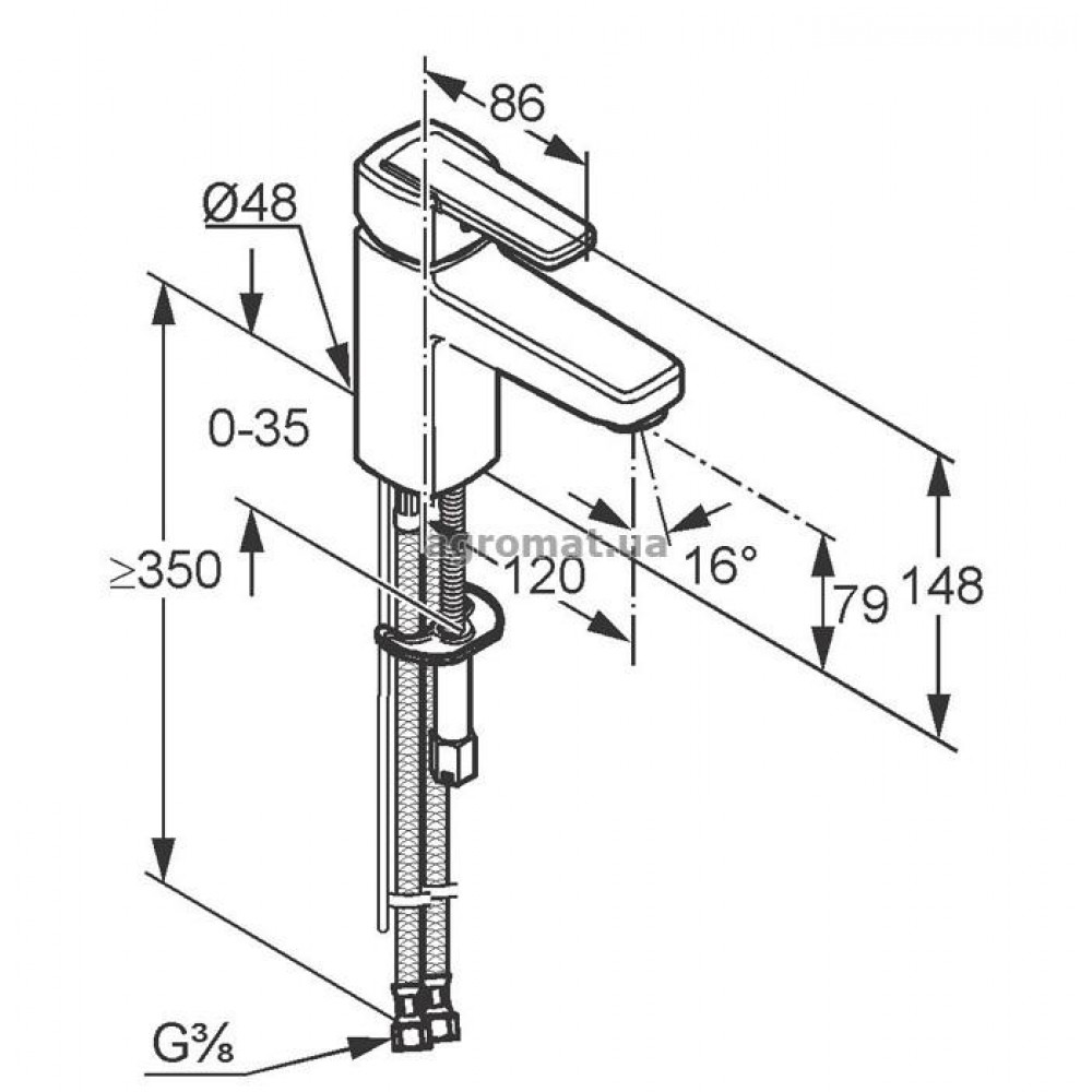 Kludi 500260575 Q-Beo Смеситель для раковины