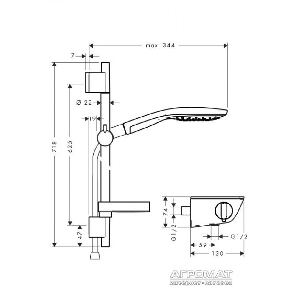 Душевой комплект Hansgrohe Raindance 27036000