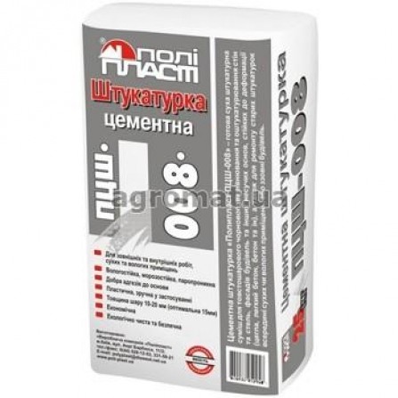 Краски и штукатурки Полипласт ПЦШ-008 Цементная штукатурка 25кг
