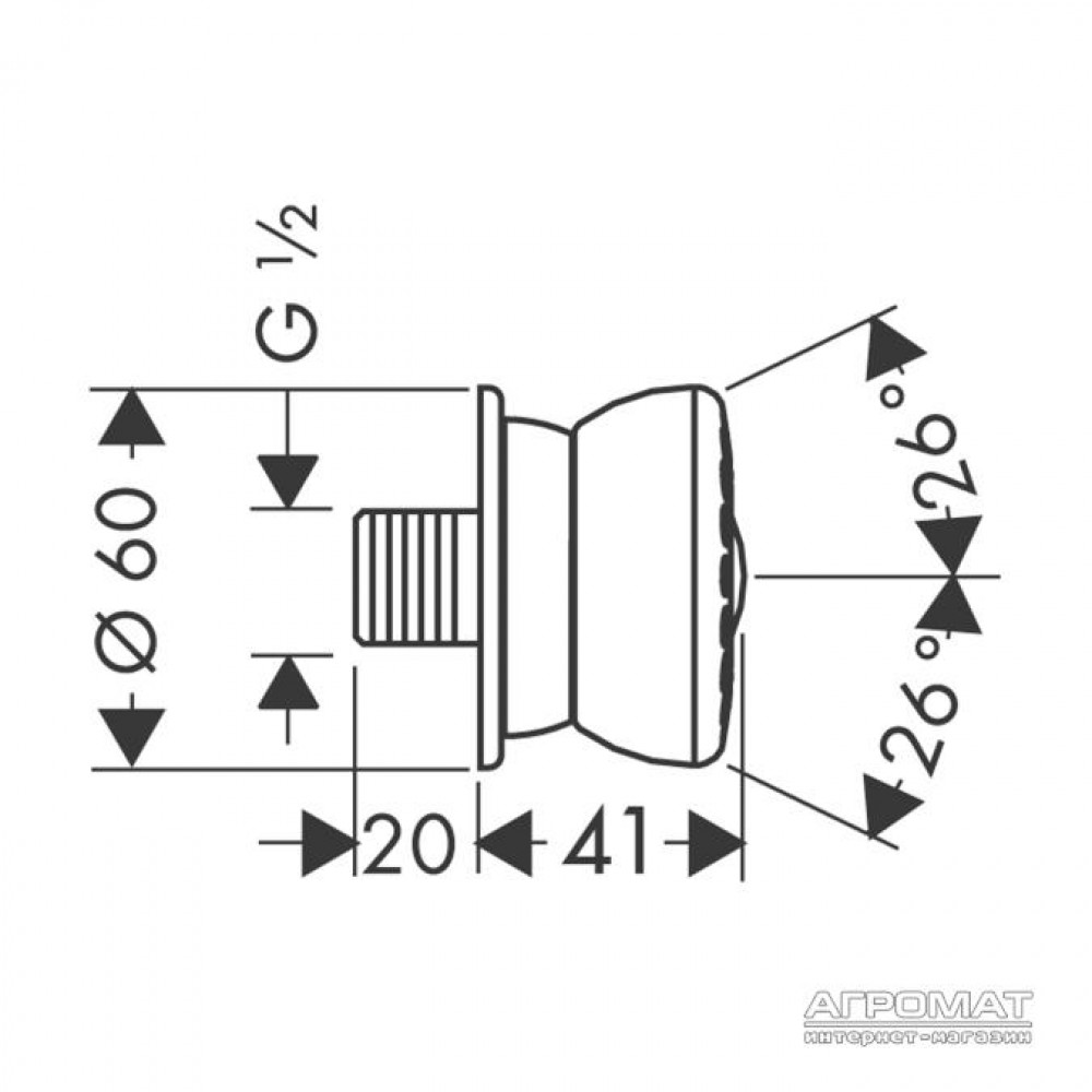 Душевая система Hansgrohe Bodyvette 28466000 Форсунка боковая