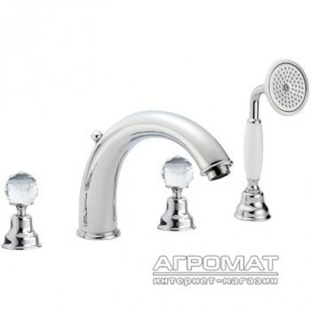 Смеситель для ванны Devit Charlestone CN60026179 врезной на 4 отверстия, с кристаллами Swarovski