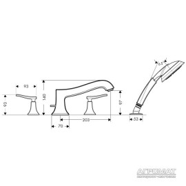 Наружная часть Hansgrohe Metris Classic 31314000 Смеситель для ванной