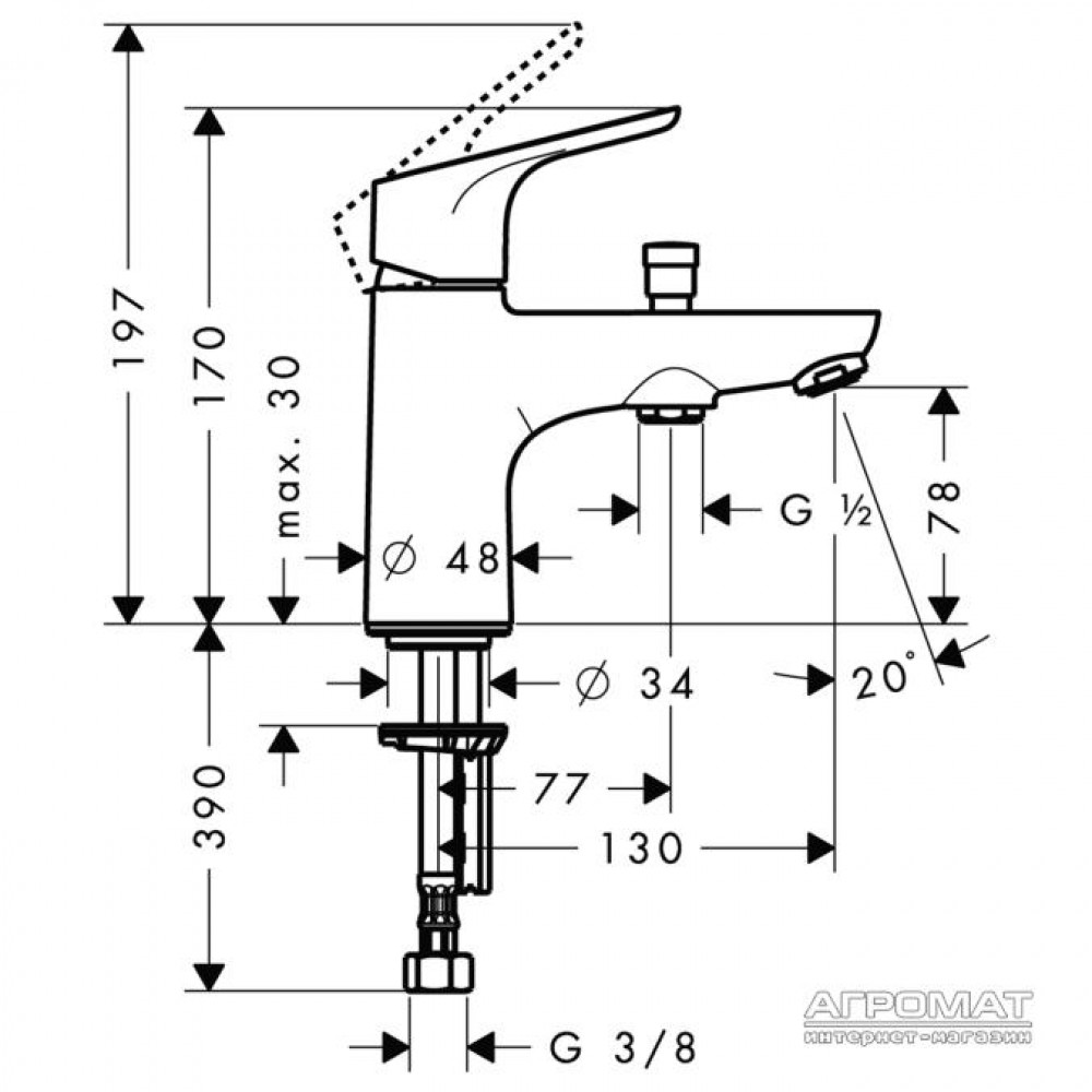 Смеситель для ванны Hansgrohe Focus E 31930000
