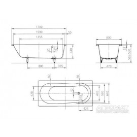 Стальная ванна Kaldewei Novola set 242900013001 170x80 см