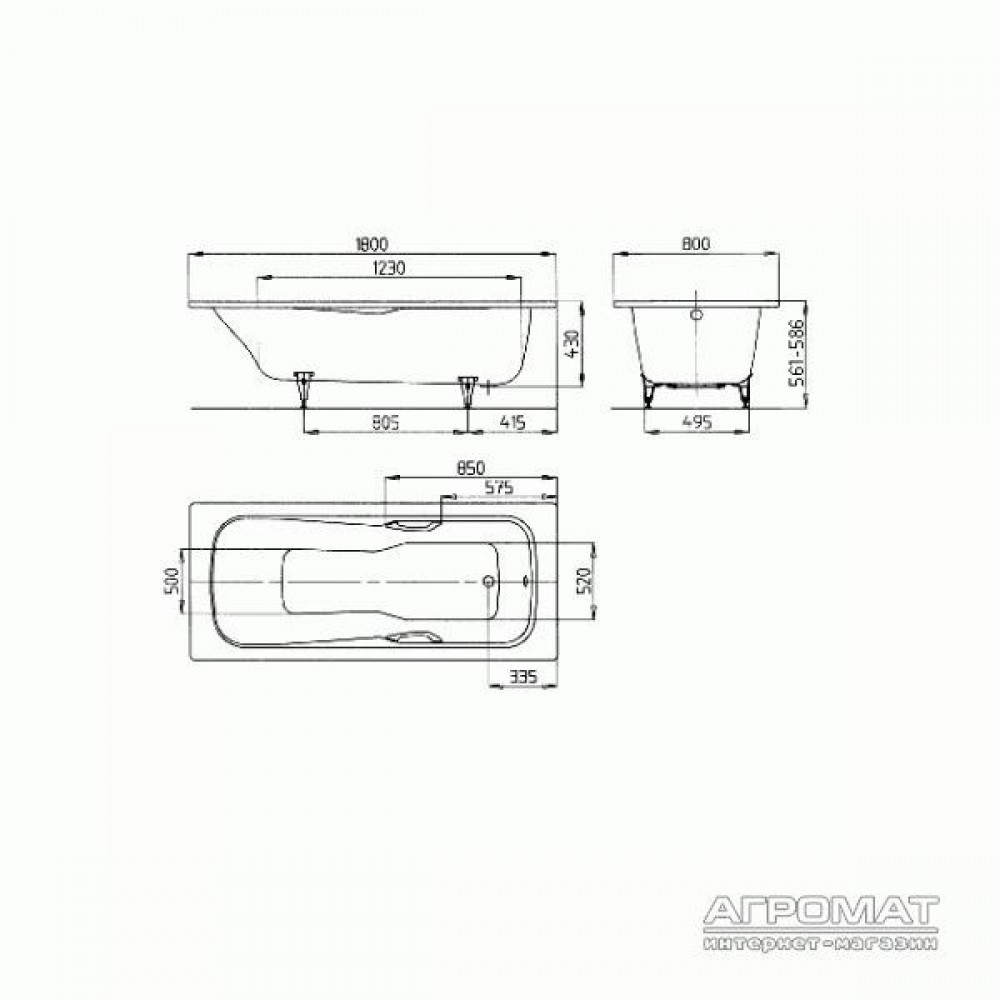 Стальная ванна Kaldewei Dyna set star 226534013001 180x80 см полный антислип
