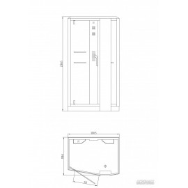 Паровой бокс Devit Soul FEN8912BL 120х90 см, левий