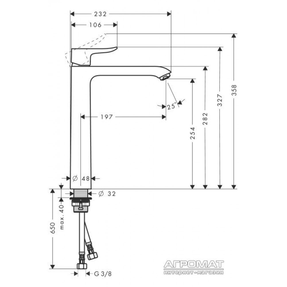 Смеситель для раковины Hansgrohe Metris 31184000