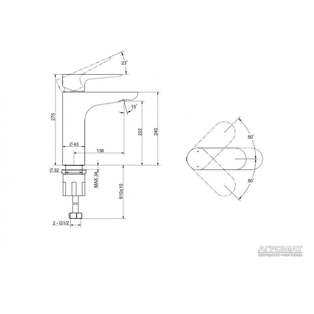 Смеситель для раковины Devit Vintage 2.0 11X11122