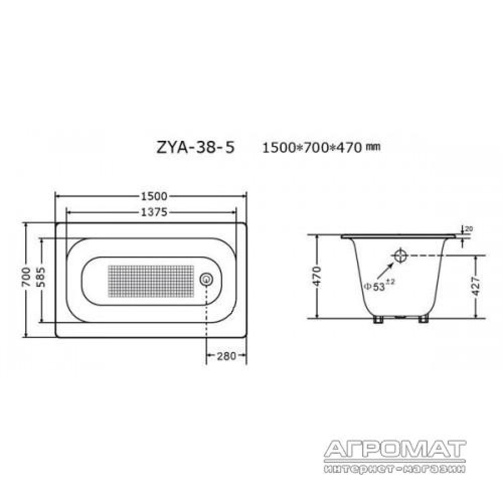 Чугунная ванна Goldman Comfort ZYA-38-5 150x70 см