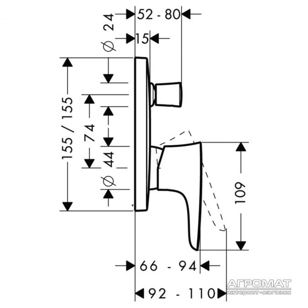 Наружная часть Hansgrohe PuraVida 15447400