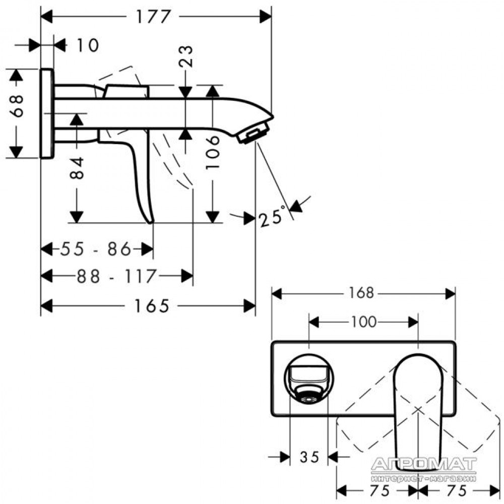 Наружная часть Hansgrohe Metris 31085000