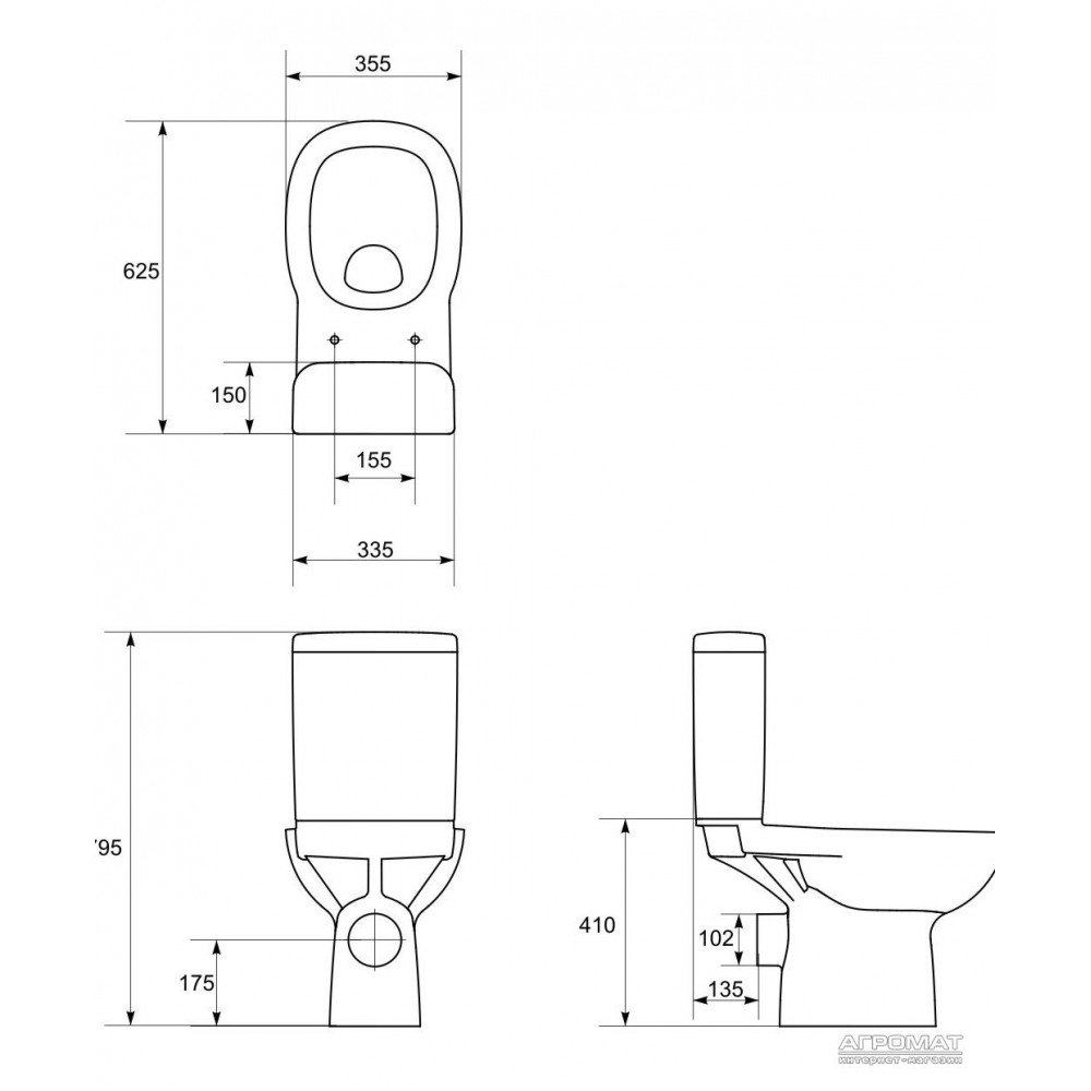 Компакт Cersanit Facile 010 с крышкой из дюропласта