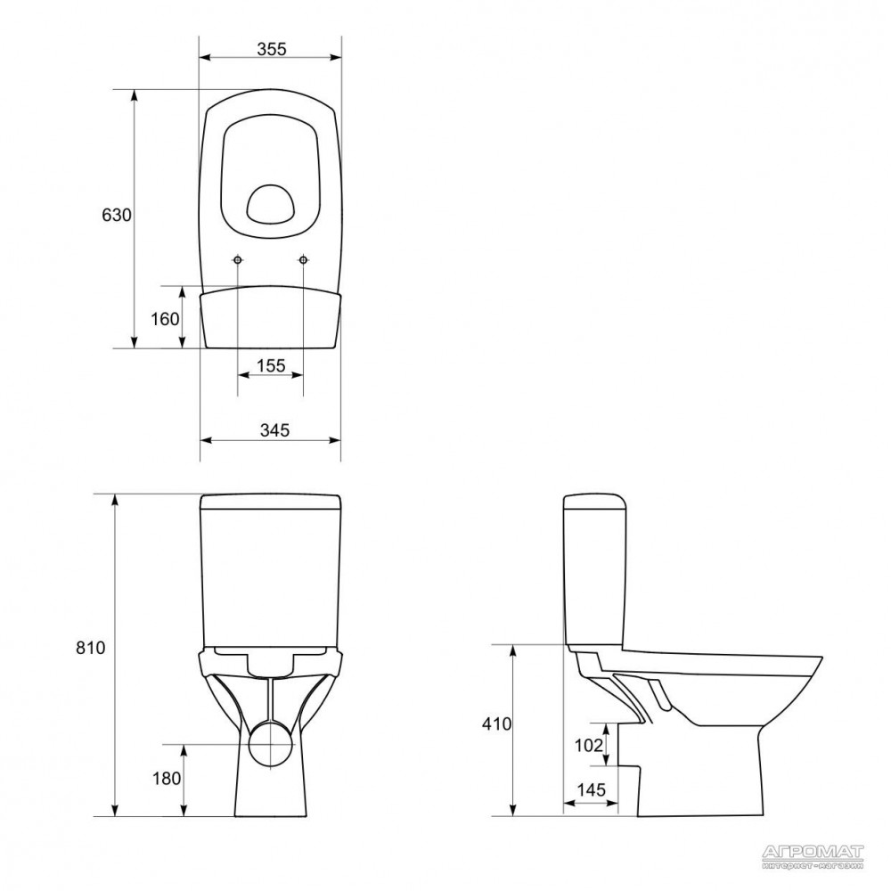 Компакт Cersanit Carina 011 c крышкой из дюропласта Soft Close