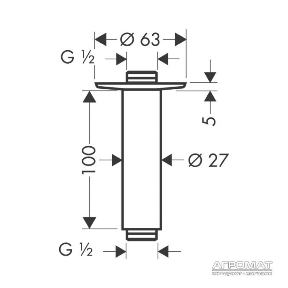 Держатель верхнего душа Hansgrohe Raindance 99993000 (27479xxx)