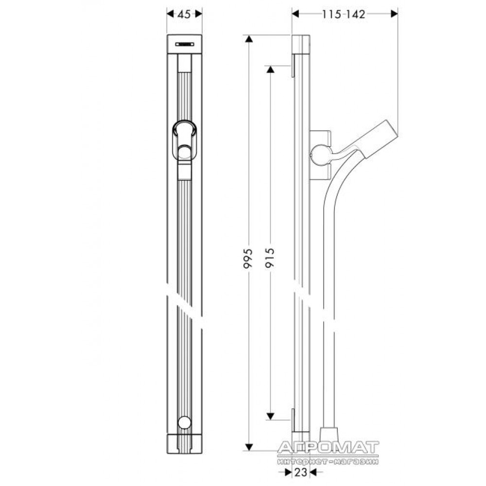 Душевая система Hansgrohe Raindance 27636000 Душевая штанга