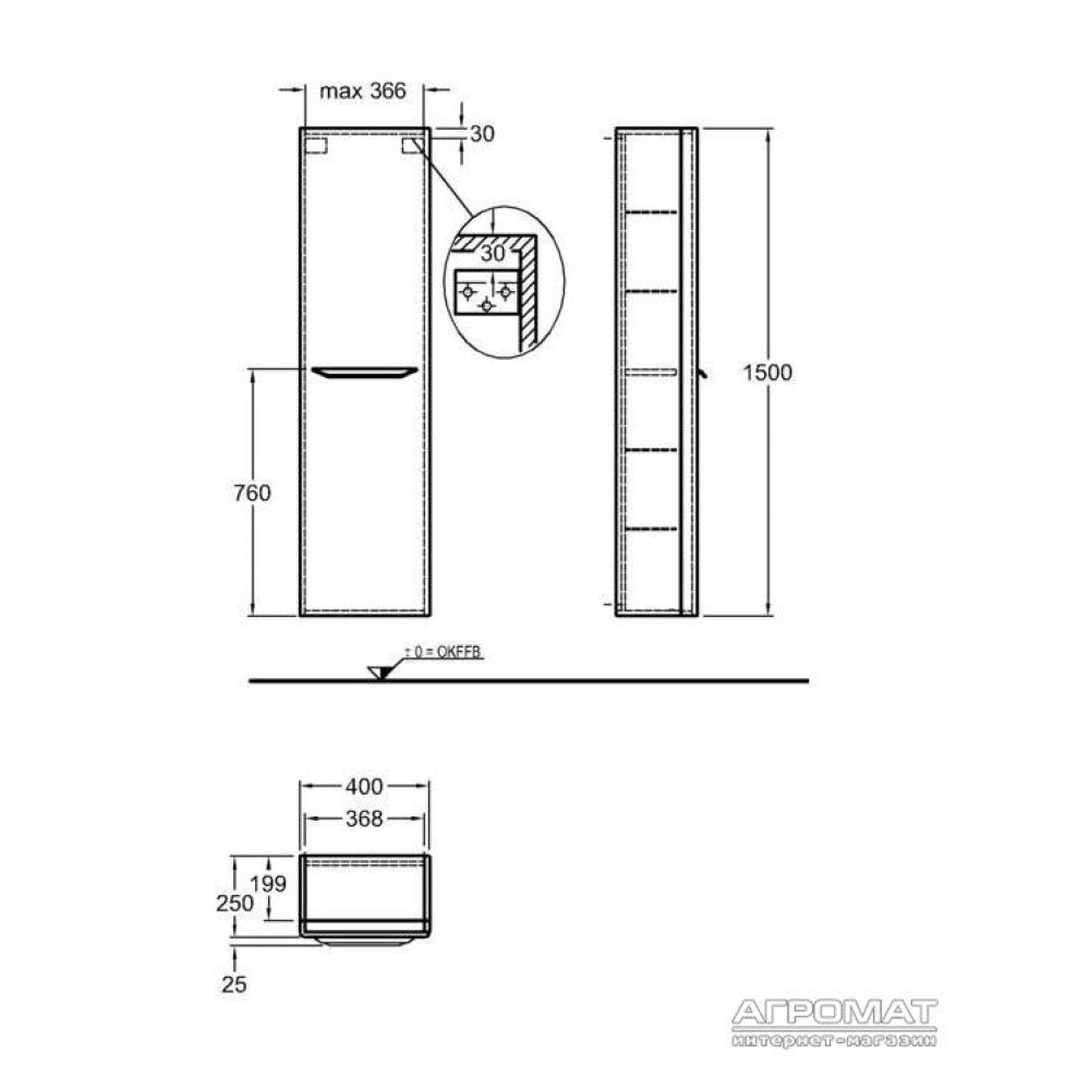 Пенал Keramag myDay 814000