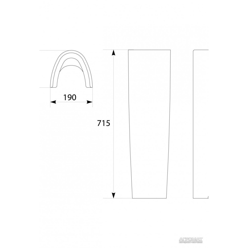 Пьедестал Cersanit Parva 71,5х19 см