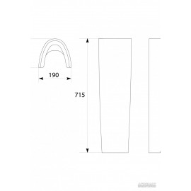 Пьедестал Cersanit Parva 71,5х19 см