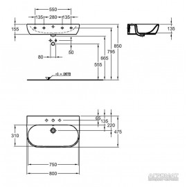 Раковина Keramag 4U 123480 80 см