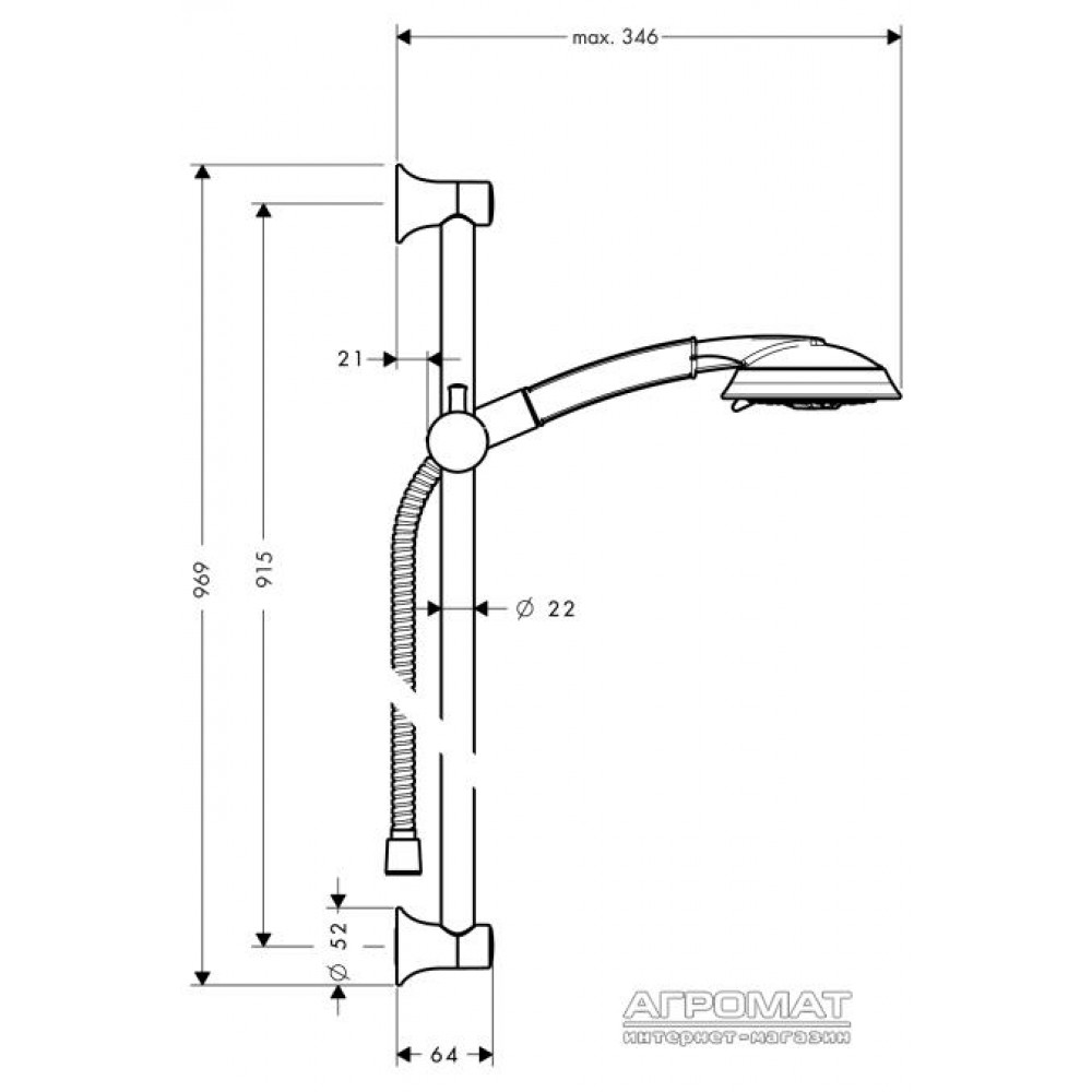 Душевой комплект Hansgrohe Raindance Classic 99993000 (27841xxx)
