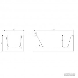 Акриловая ванна Cersanit Pure 140x70 см