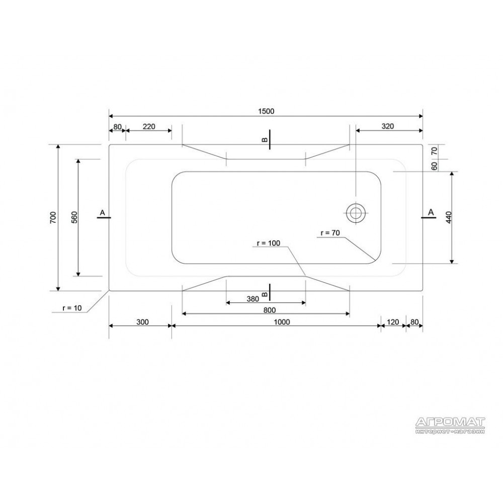 Акриловая ванна Cersanit Pure 150x70 см