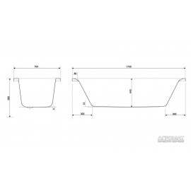 Акриловая ванна Cersanit Pure 170x70 см