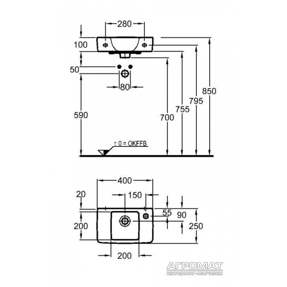Раковина Keramag Renova Nr.1 Plan 272140 40 см