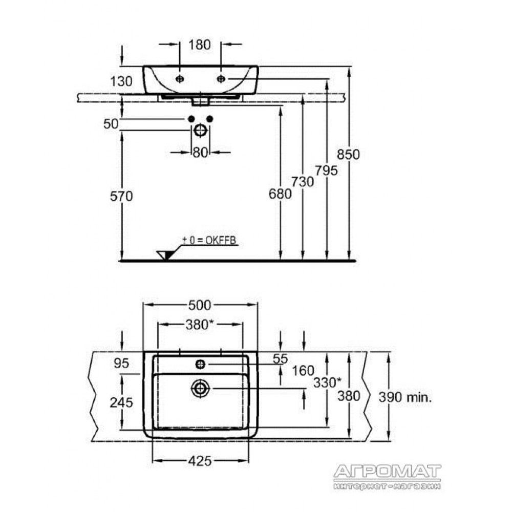 Раковина Keramag Renova Nr.1 Plan 275150 50 см