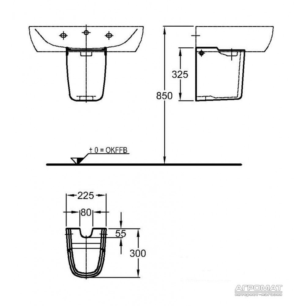 Полупьедестал Keramag 4U 298410 23х33