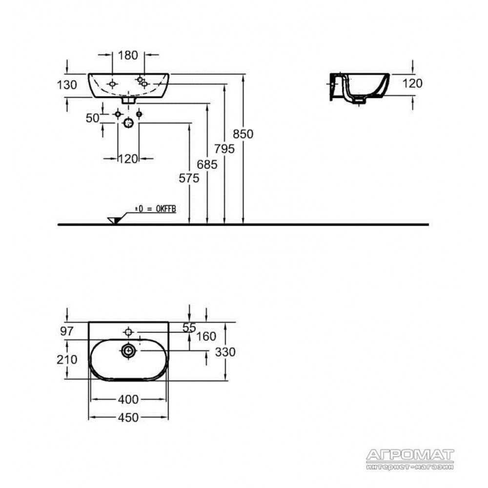 Раковина Keramag 4U 273445 45 см
