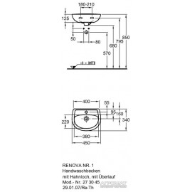 Раковина Keramag Renova 273045 45 см