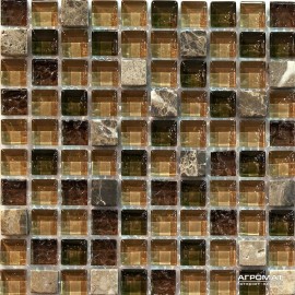 Мозаика Mozaico de LUX K-MOS SG10 ST+GL BROWN MIX